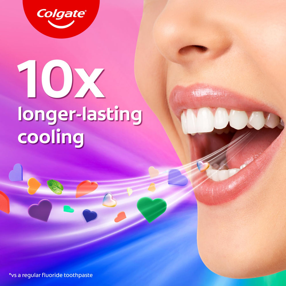 Vegan and gluten-free claim on Colgate MaxFresh Rainbow packaging