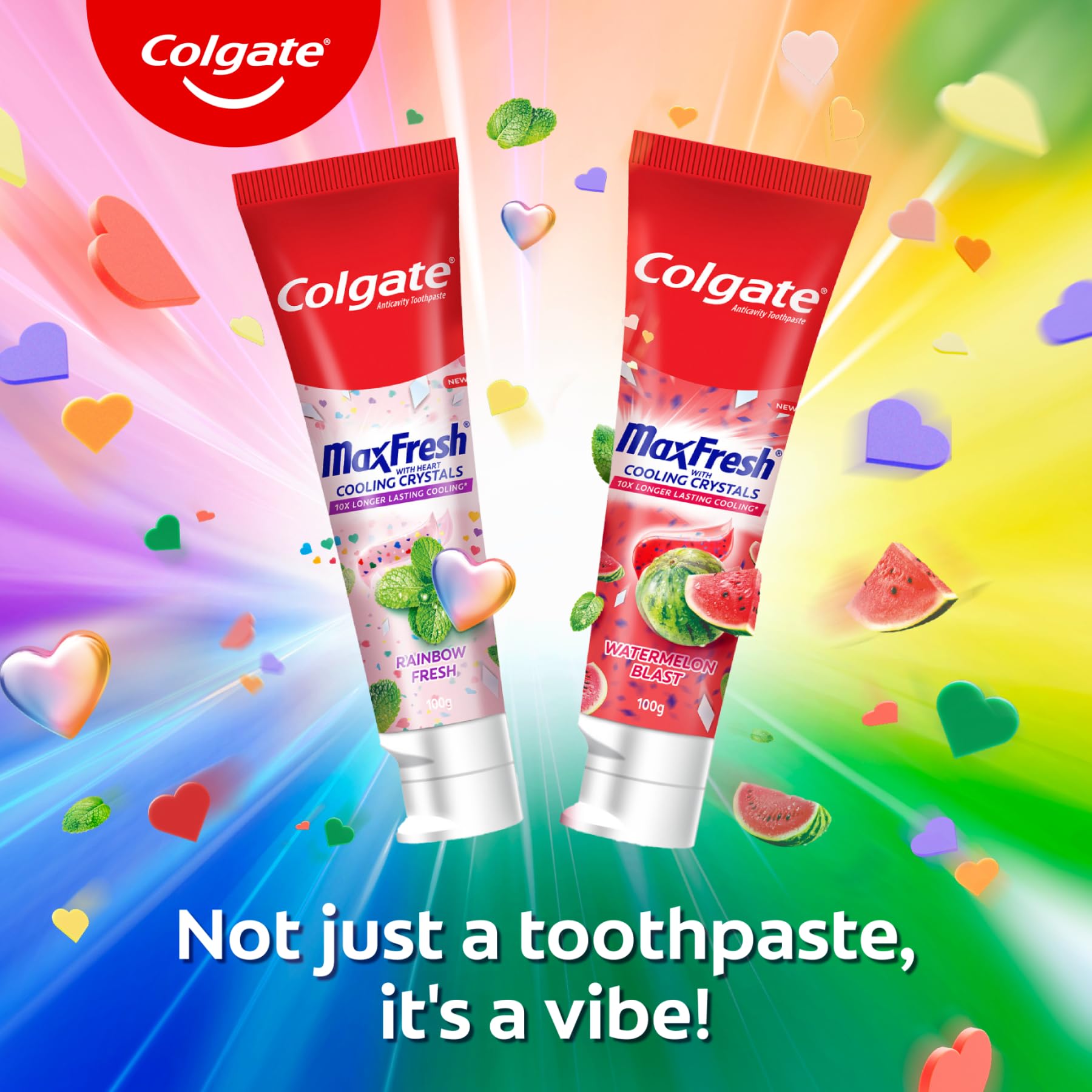 Morning brushing routine with Colgate MaxFresh Rainbow Toothpaste