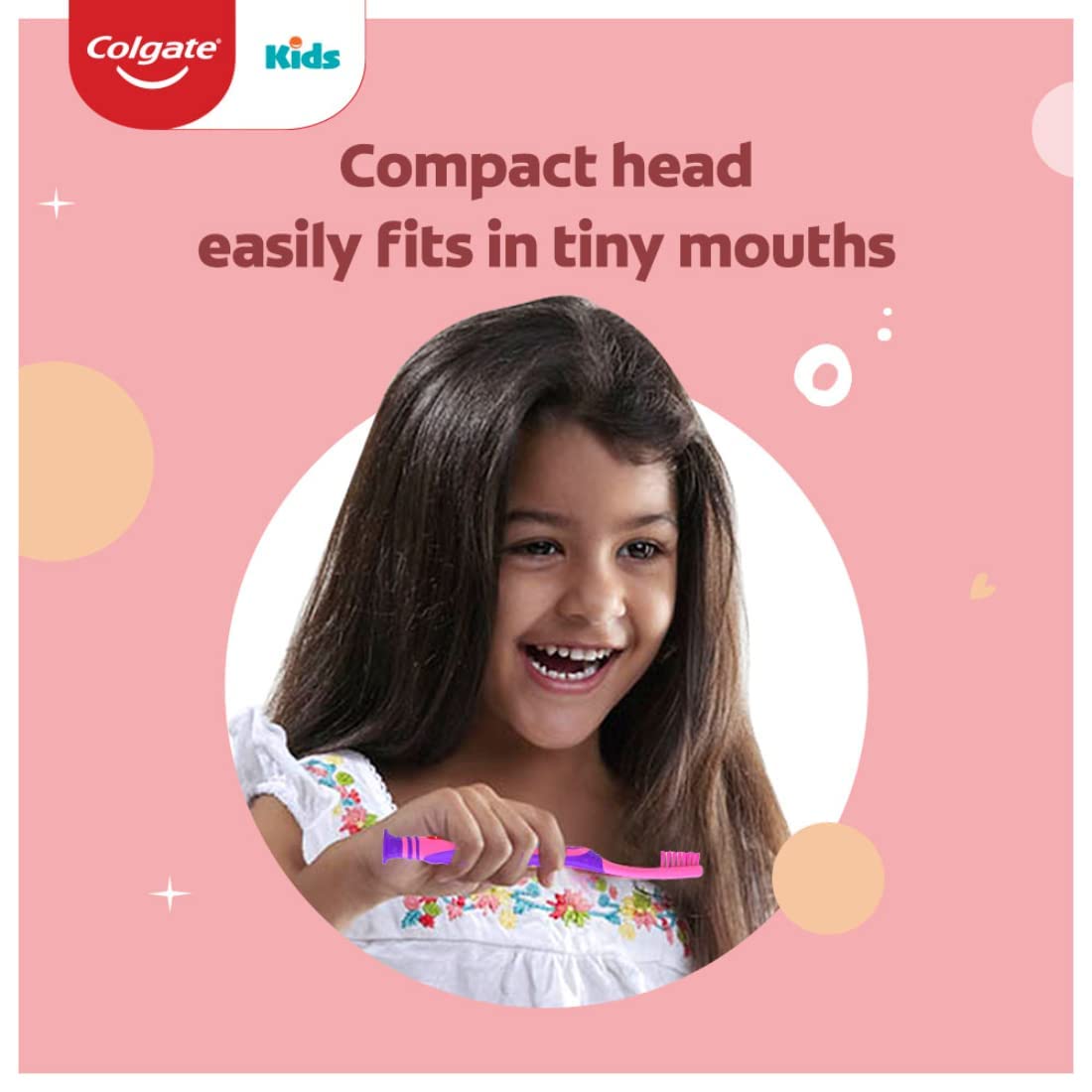 Close-up of extra soft bristles on Colgate Mermaid toothbrush