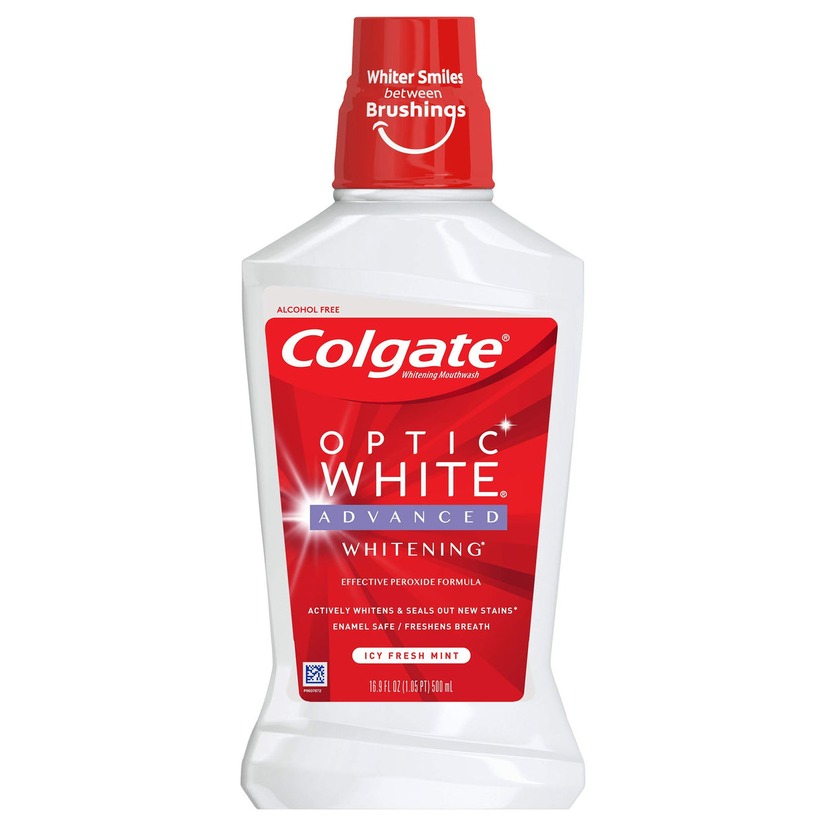 Colgate Optic White Mouthwash Fresh Mint bottle 473 mL