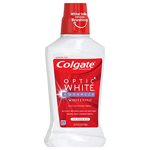 Product image showing mouthwash bottle and packaging