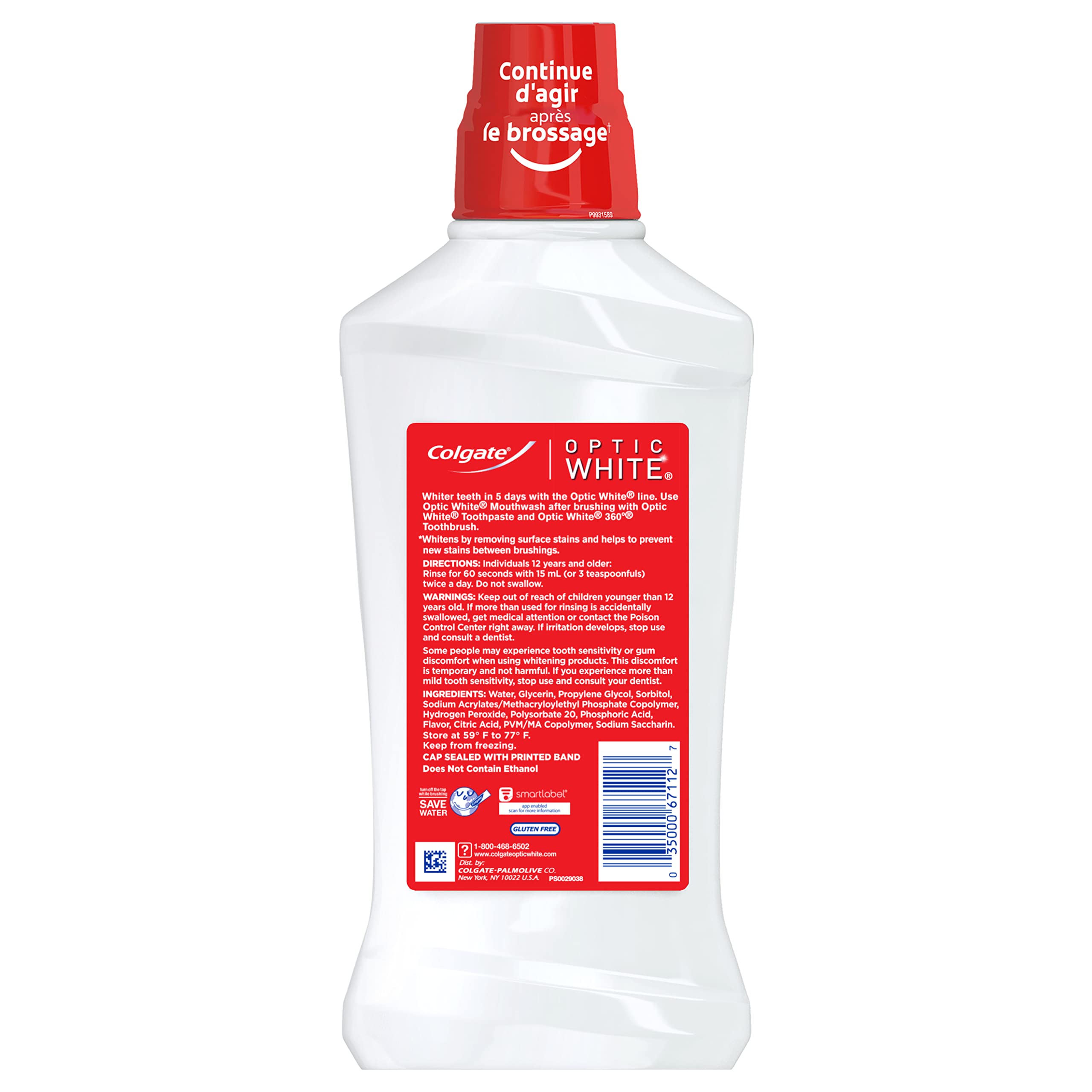 Packaging overview of Colgate Optic White Mouthwash 3-pack
