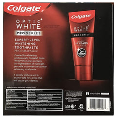Colgate Optic White Pro Series Stain Shield packaging and 4 tubes