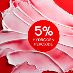 Badge indicating 5% hydrogen peroxide whitening formula