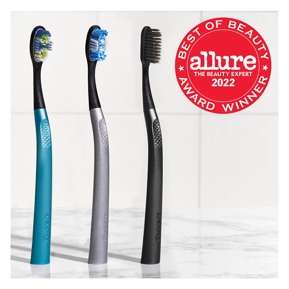 Tongue and cheek cleaner on the toothbrush