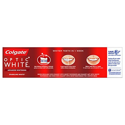 Colgate Optic White Sparkling Mint toothpaste ingredients label