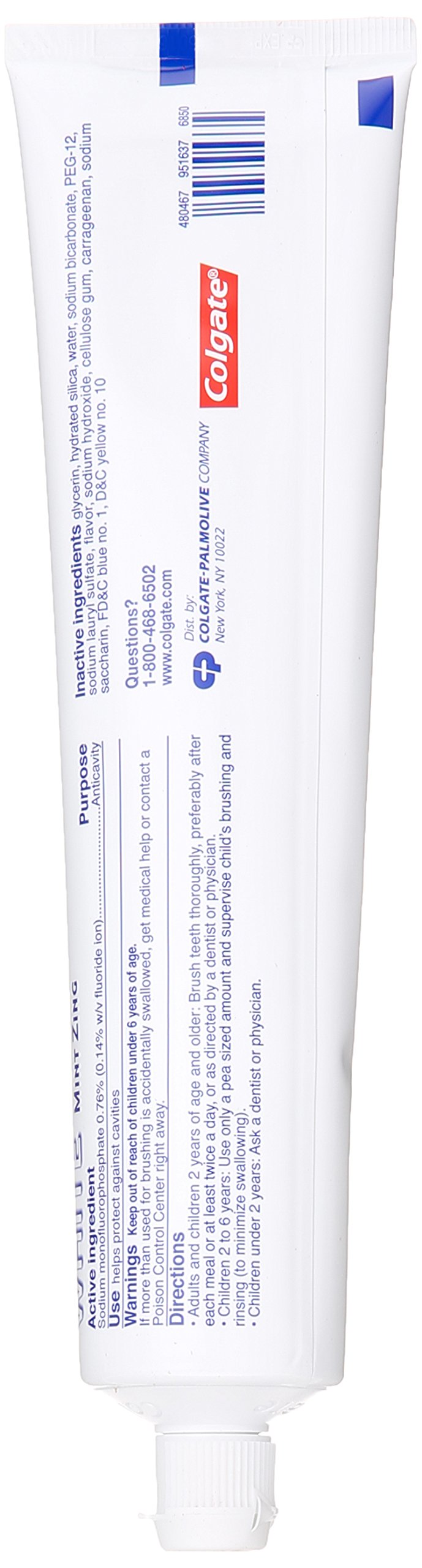 Whitening and stain protection graphic on Colgate packaging