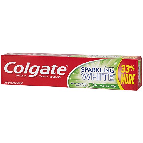 Minty flavor imagery for Colgate Sparkling White Mint toothpaste