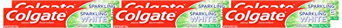 Colgate Sparkling White Mint packaging with cavities protection claim