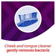 Built-in tongue cleaner on Colgate Zig Zag toothbrush