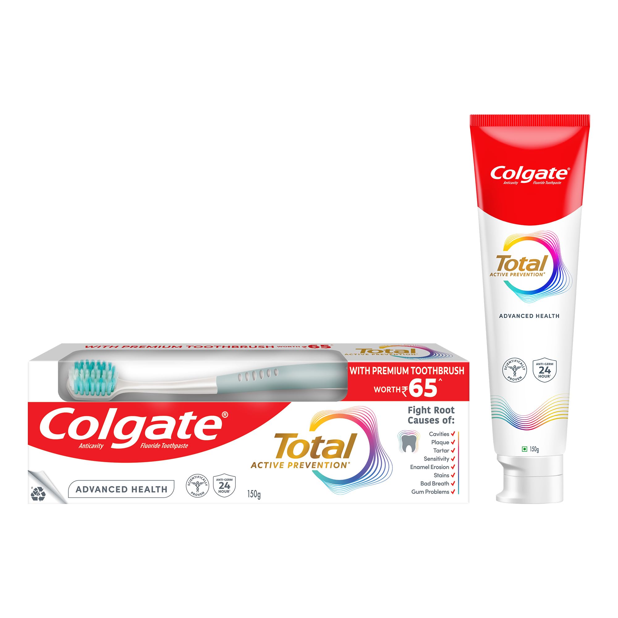 Colgate Total toothpaste 150g tube front view