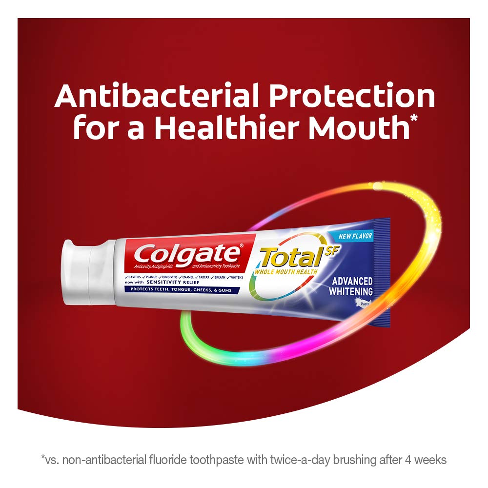 Close-up of toothpaste tube label showing fluoride