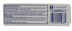 Back of Colgate Total Clean Mint travel-size toothpaste packaging with directions