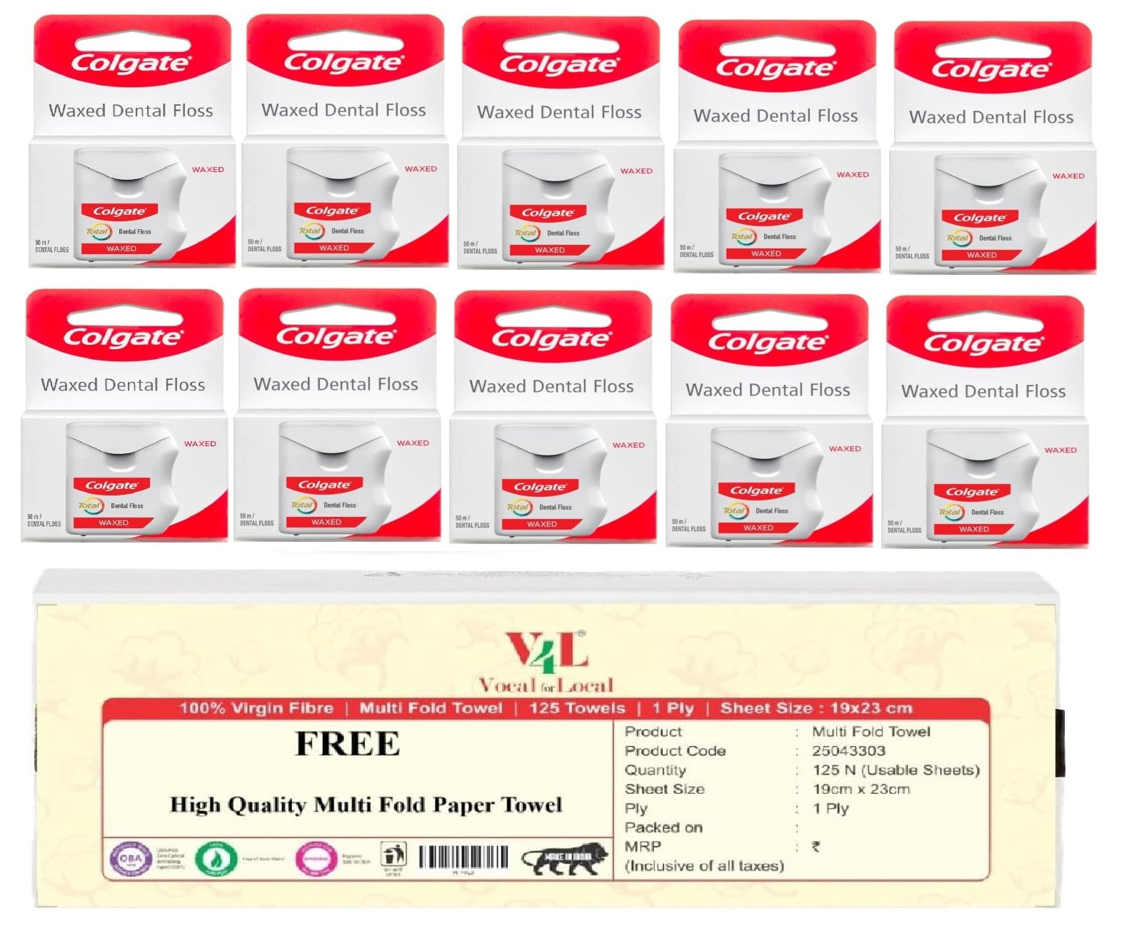 Colgate Total Dental Floss Pack 10