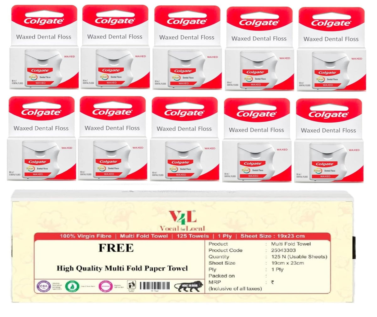 Colgate Total Dental Floss Pack 10