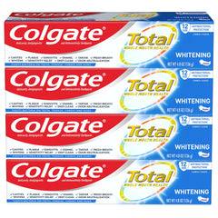 Front view of Colgate Total 4 x 4.8 oz toothpaste pack
