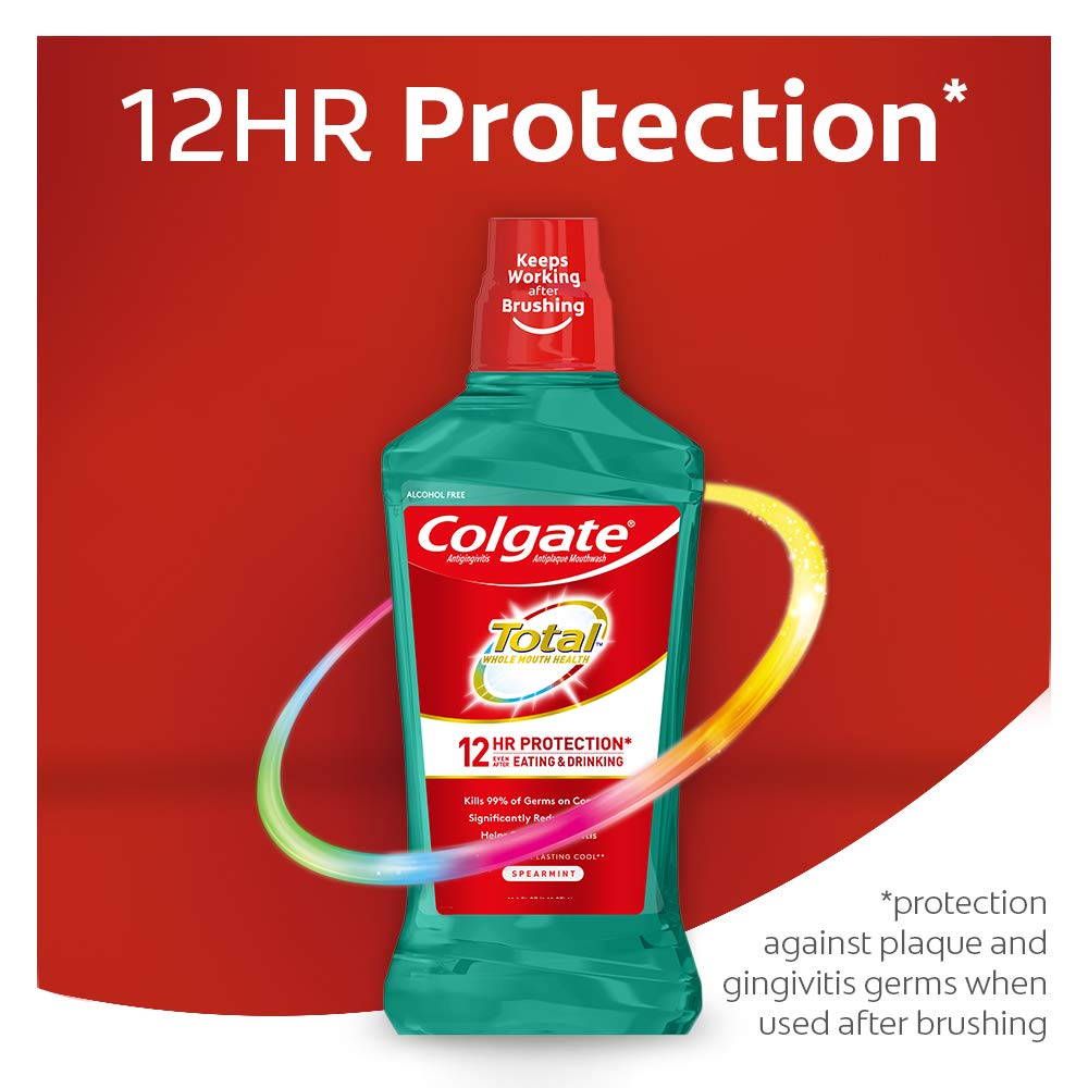 Spearmint Surge flavor cue on Colgate bottle