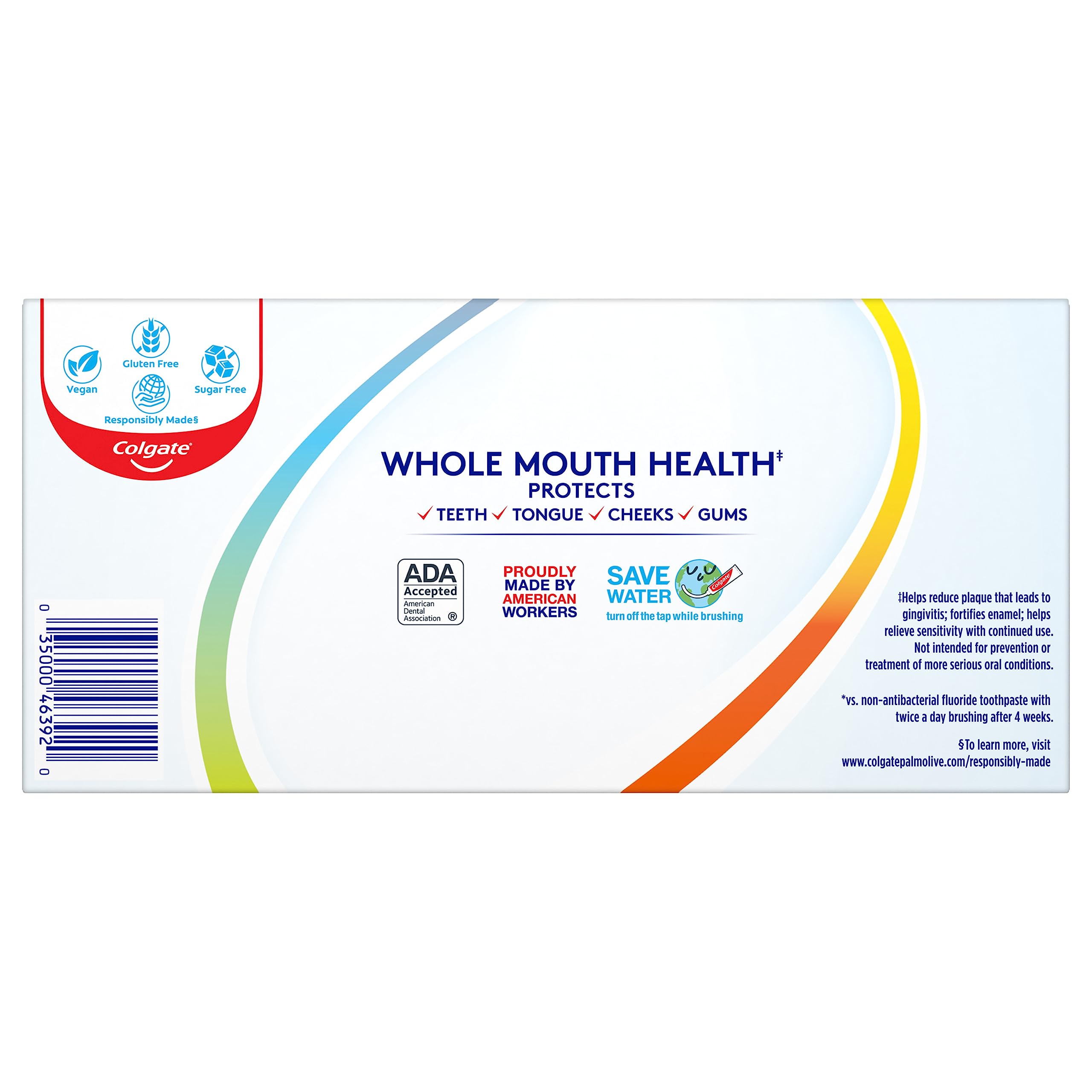 Whitening before and after graphic for Colgate Total