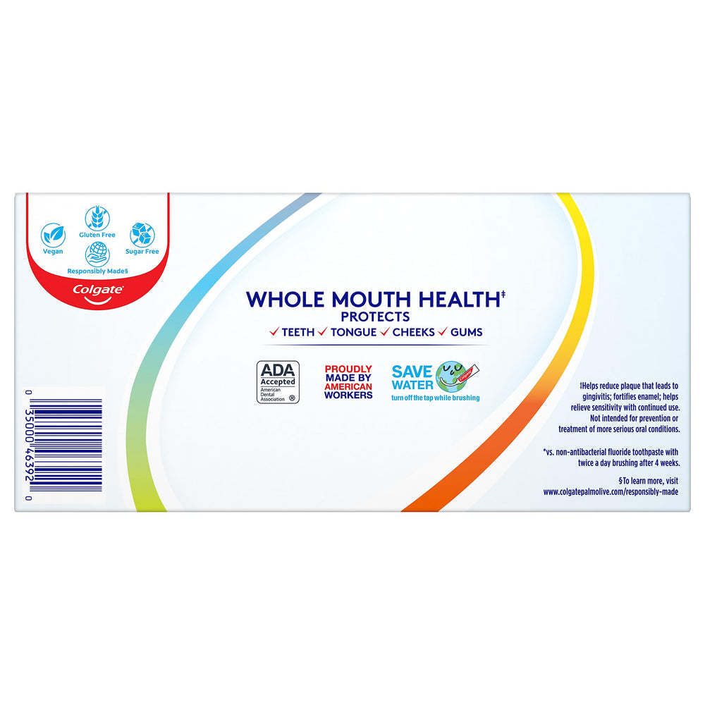 Whitening before and after graphic for Colgate Total