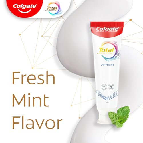 Full 24-pack display of Colgate Total Whitening Toothpaste