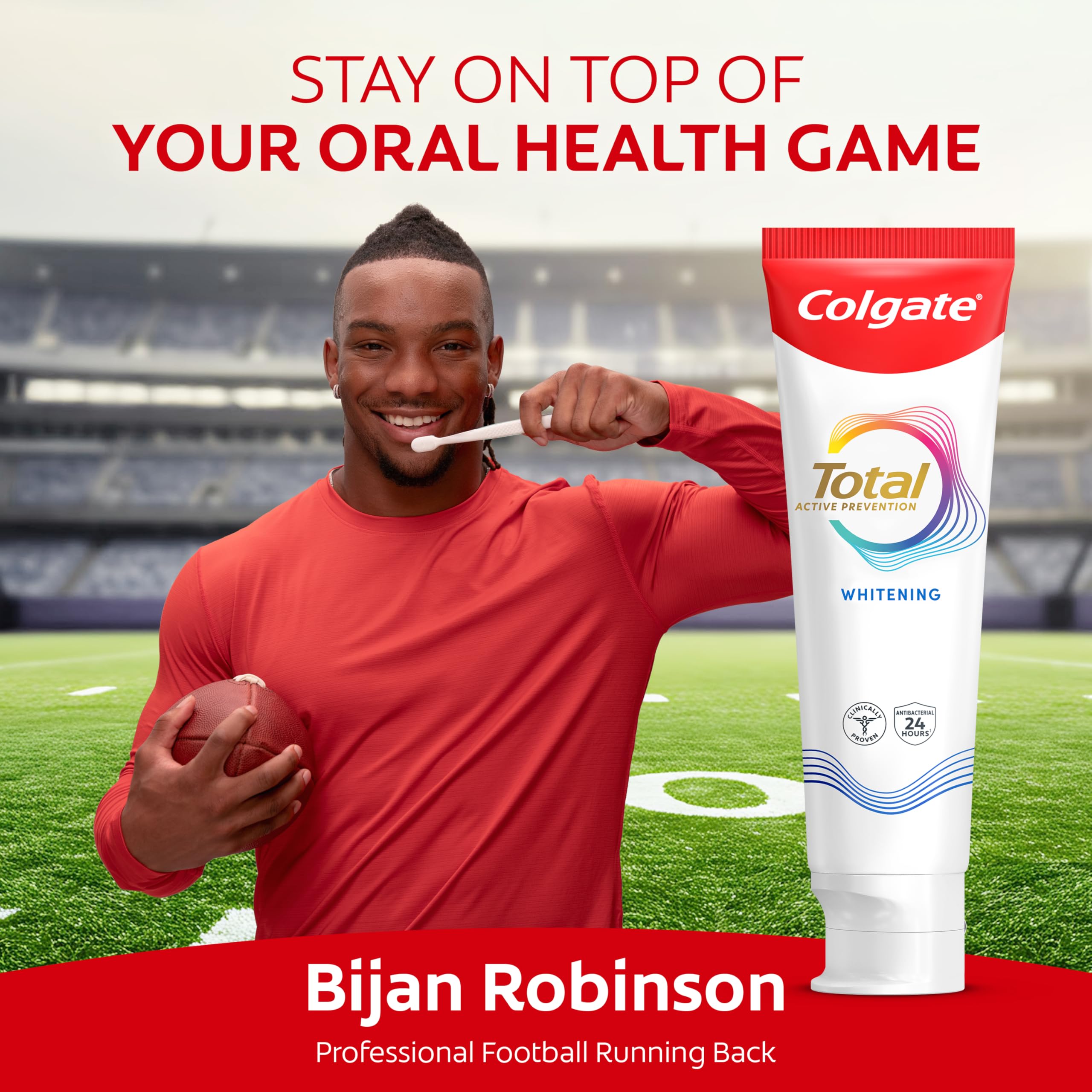 Colgate Total Whitening Toothpaste 3.3 oz tube – back view