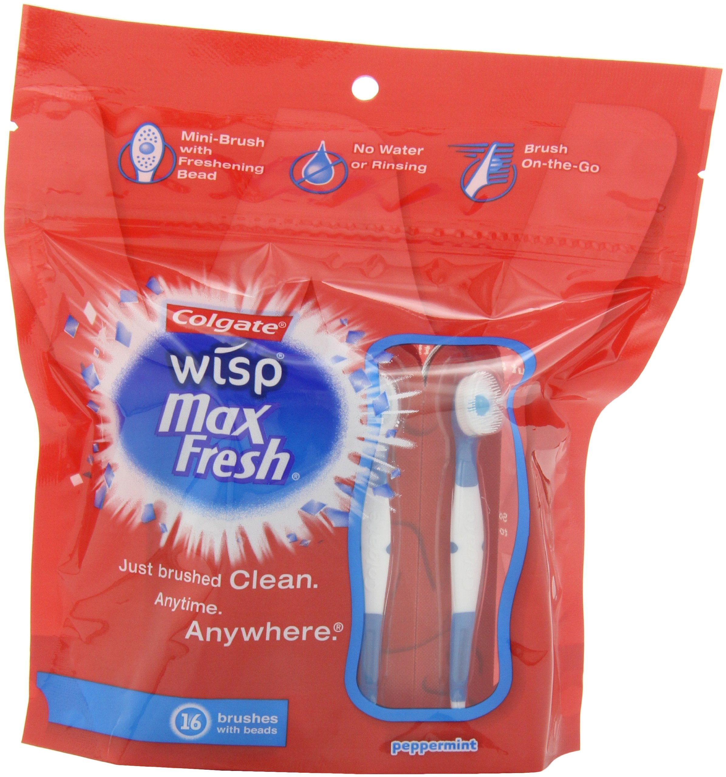 Colgate Wisp Mini-Brush Peppermint 16-Count front view
