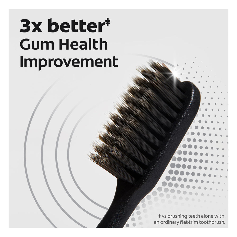 Reusable design highlighting 80% less plastic compared to traditional brushes