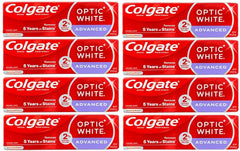 Front view of Colgate Optic White Advanced Toothpaste 12-pack (0.75 oz tubes)