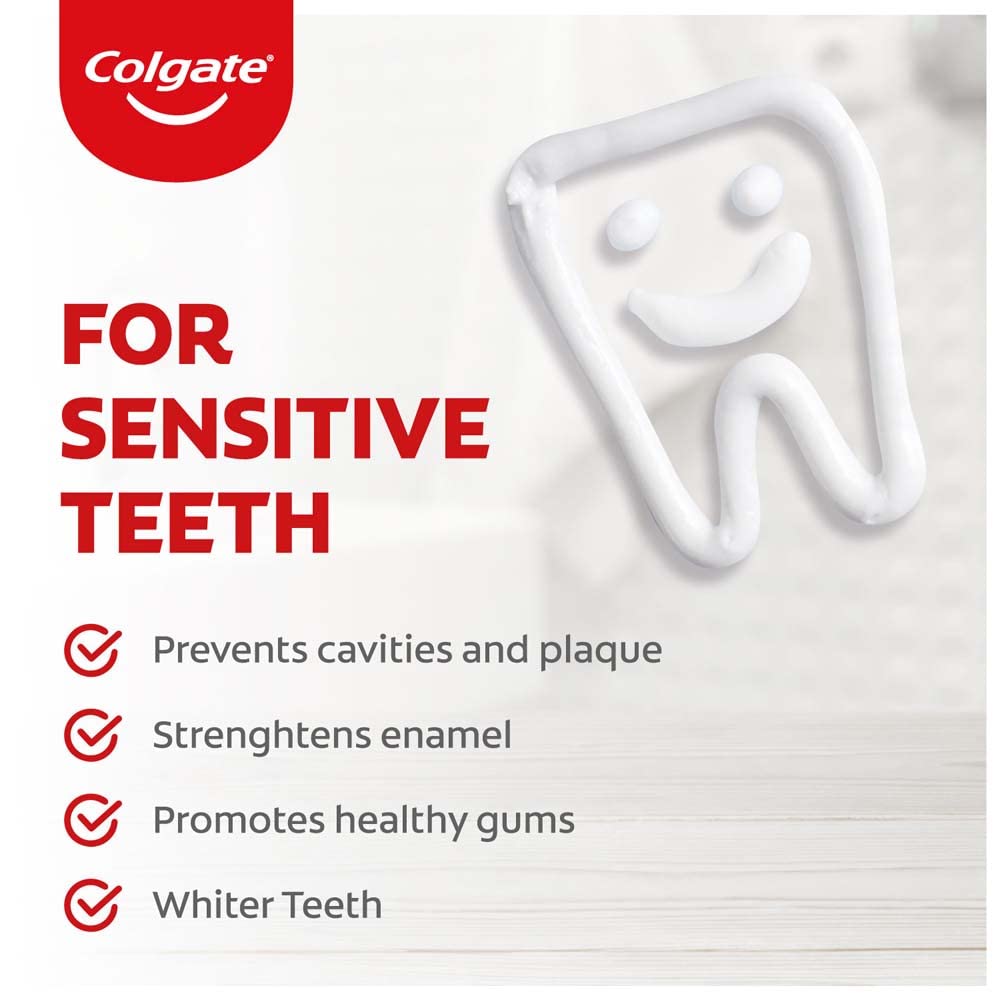 Daily brushing routine with Colgate toothpaste for sensitive teeth