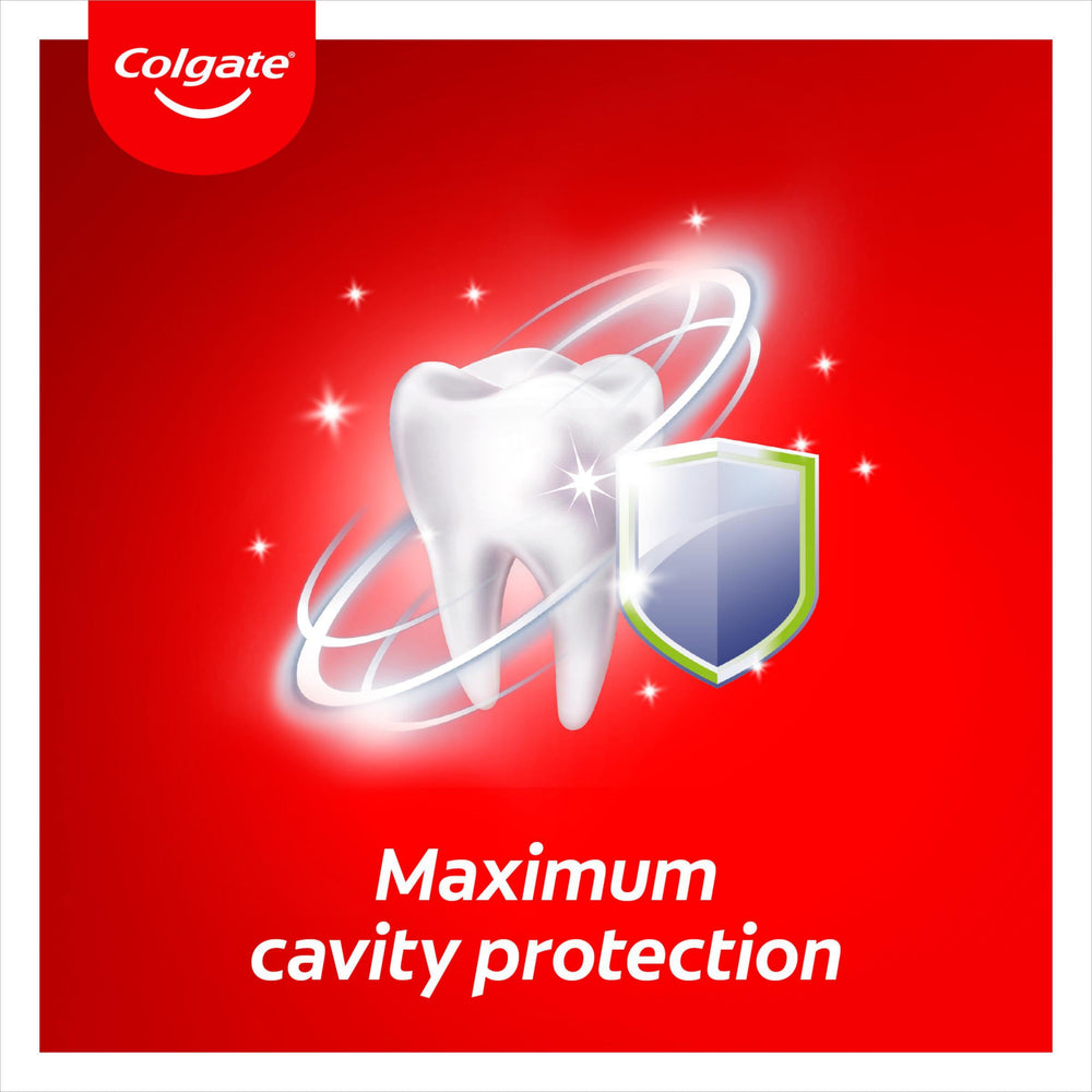 Back view of Colgate toothpaste 100ml pump packaging