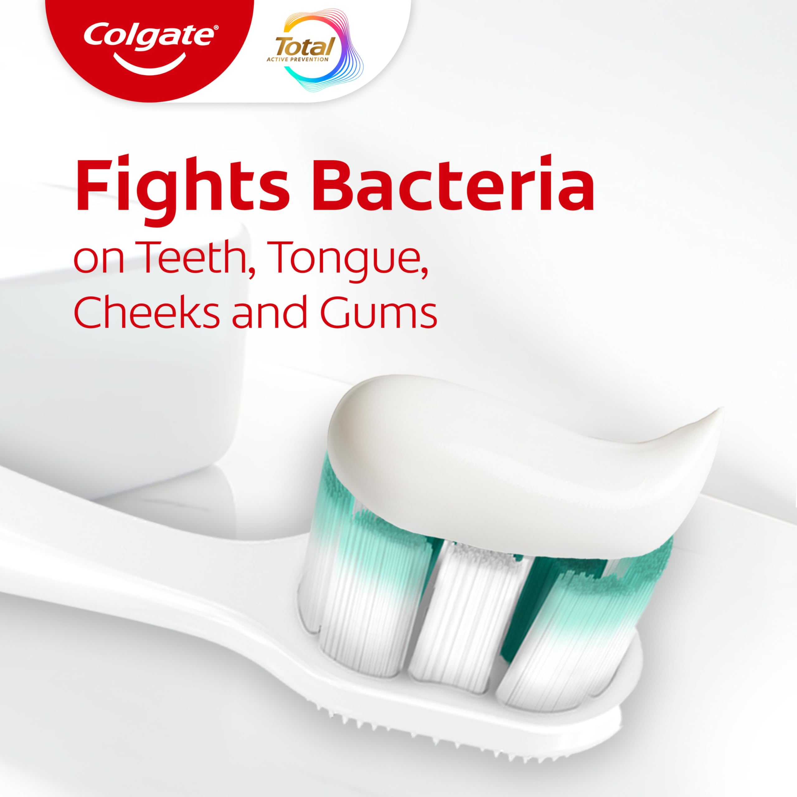 Close-up of Colgate Total Clean Mint toothpaste for fresh breath