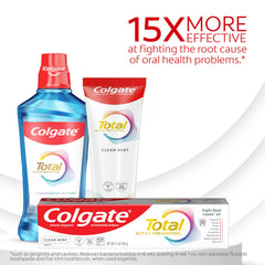Colgate Total Clean Mint 4-pack toothpaste box back view