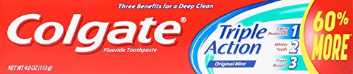 Packaging of Colgate Triple Action Mint toothpaste