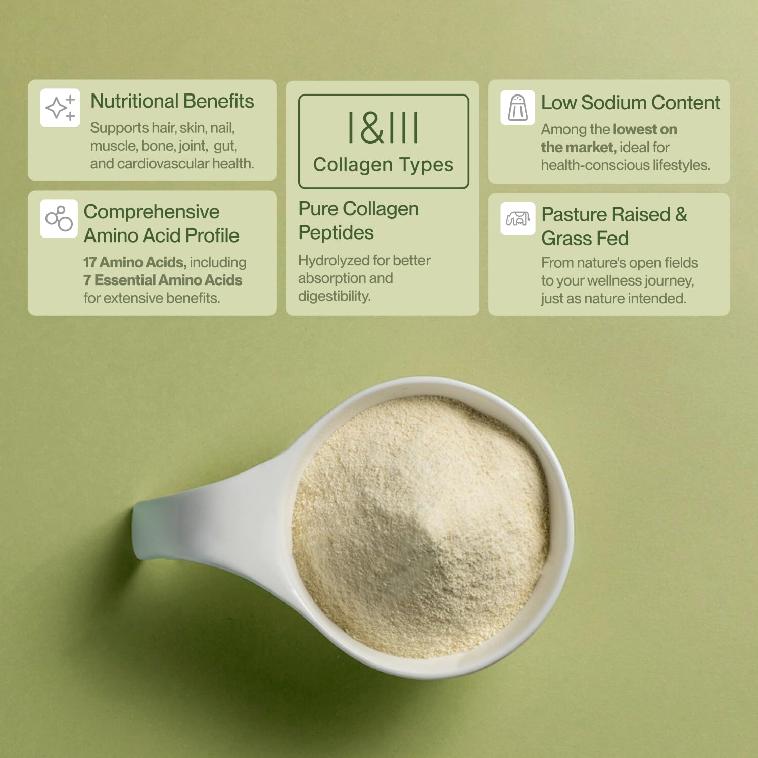 Collagen peptides powder supports joints and mobility (grass-fed)