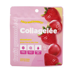 Collagelee Strawberry collagen gummies bottle on white