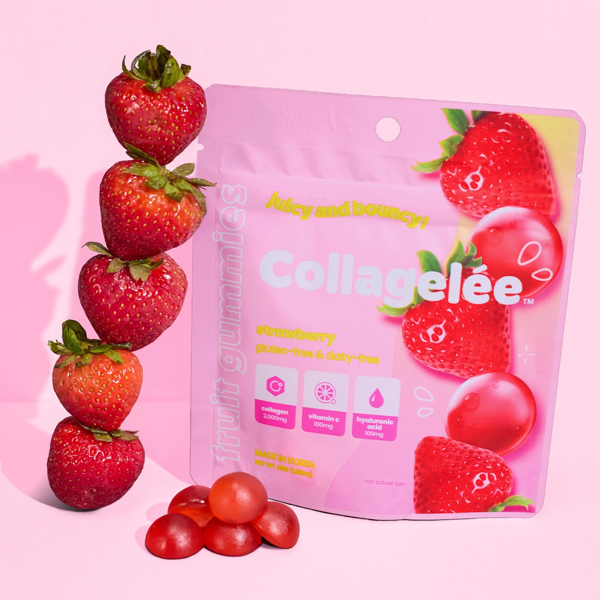 Korean-made Collagelee gummies packaging