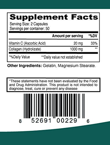 Product label close-up for Collagen + C Type Collagen Plus Vitamin C