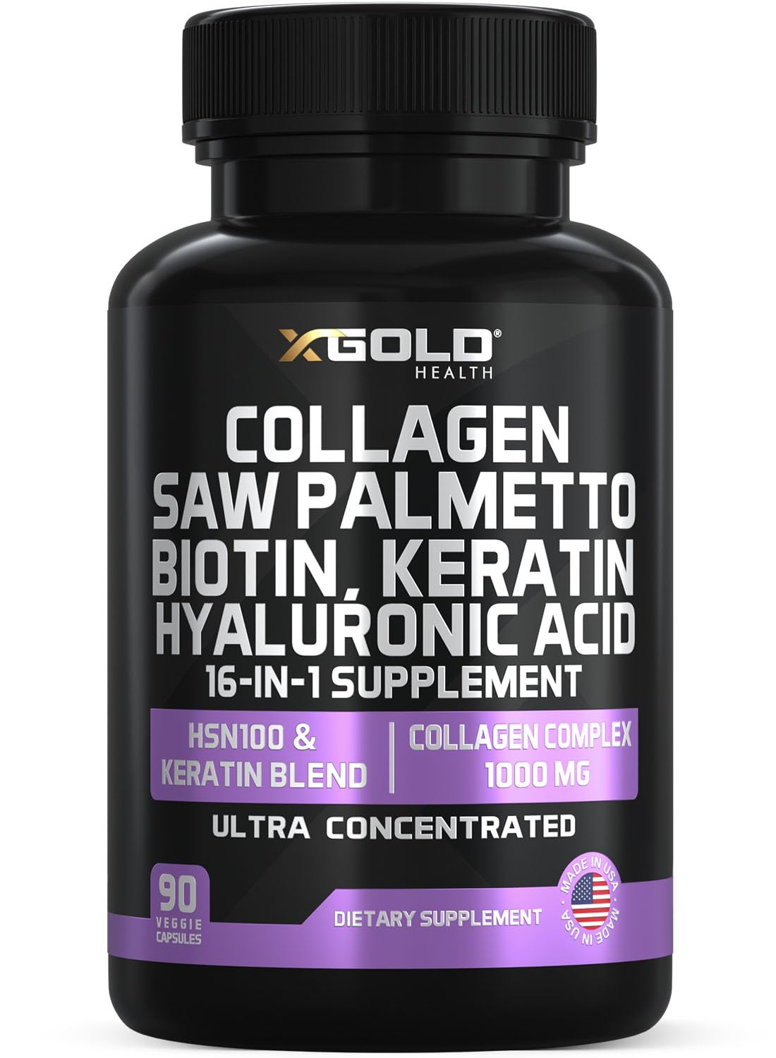 Product bottle featuring Collagen Complex front view