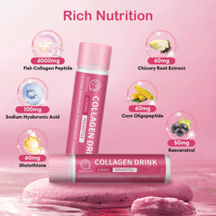 Box set of 30 bottles of collagen drink with blood orange flavor