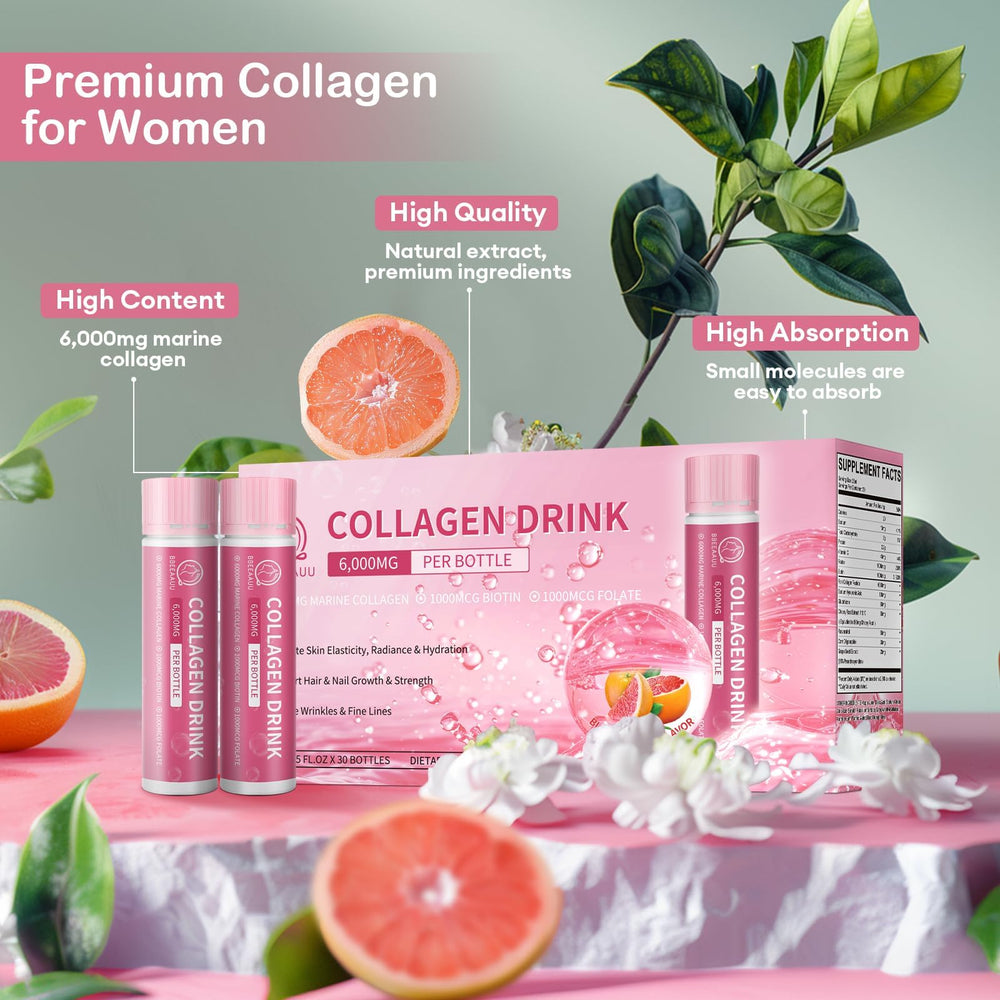 Beauty wellness concept with healthy skin glow and collagen imagery