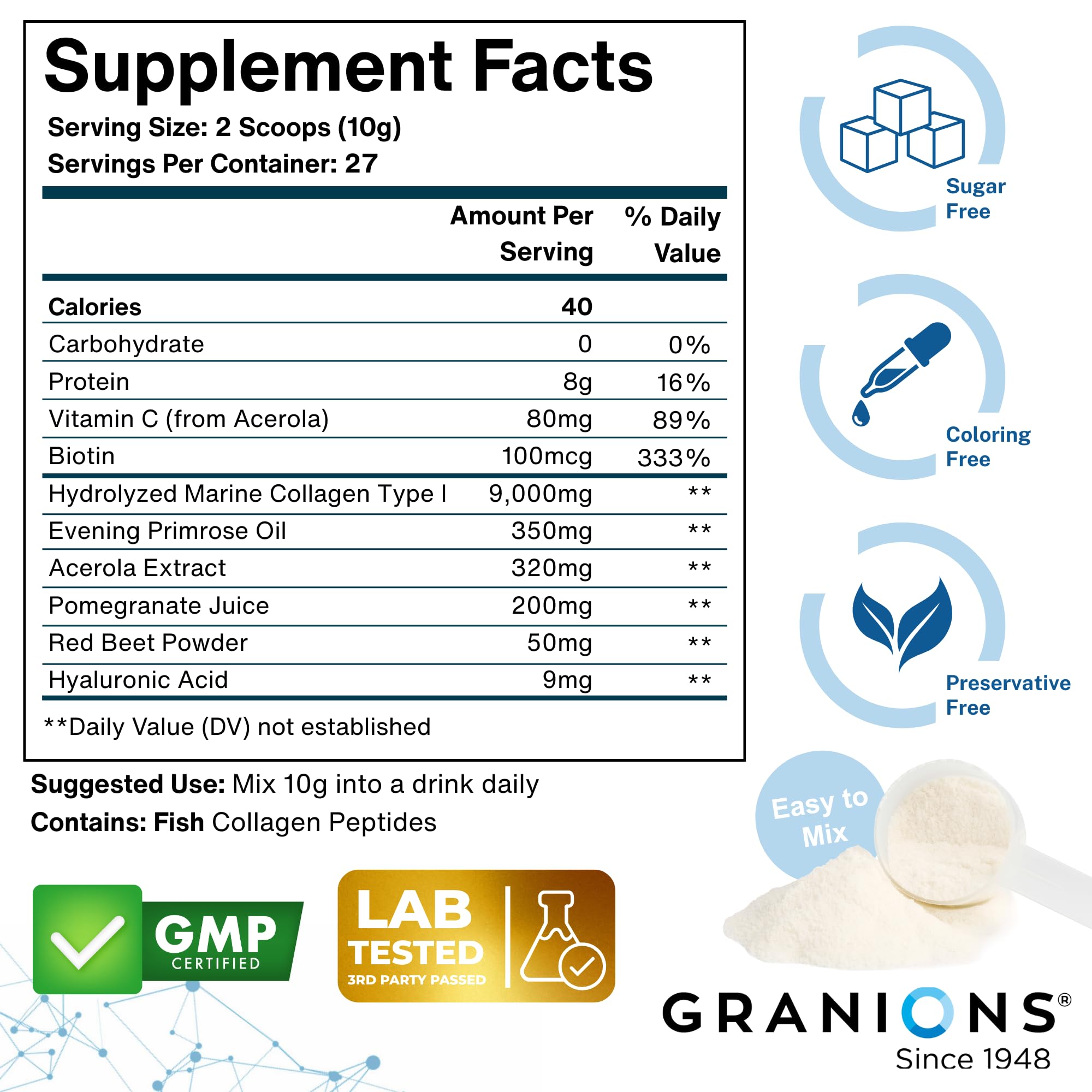 How to mix collagen drink powder - two scoops daily