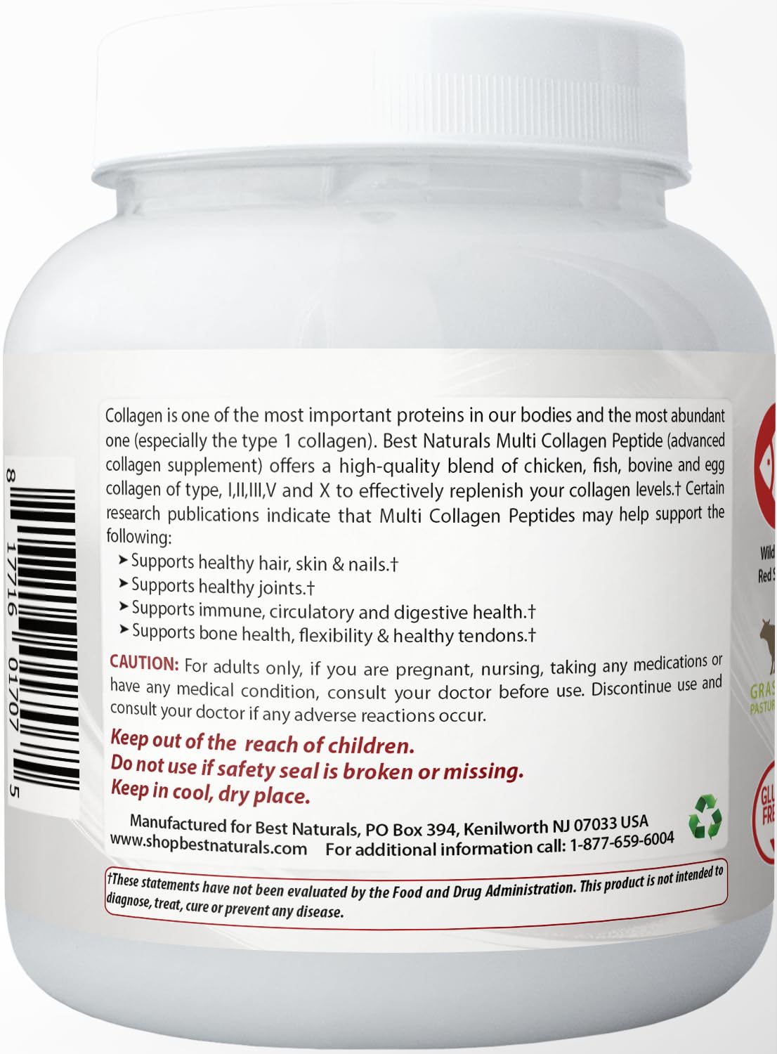Collagen peptides for healthy hair, skin and nails