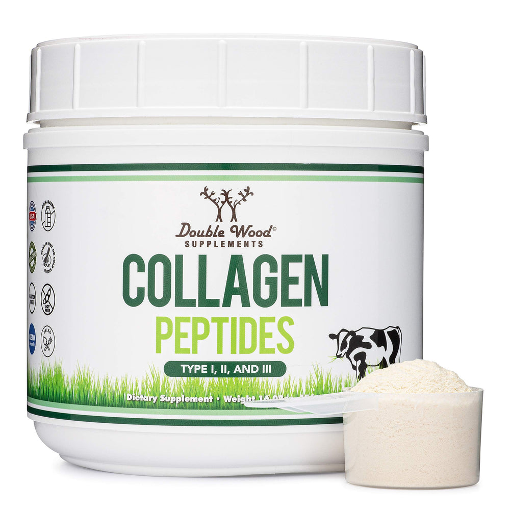Front view of Double Wood Collagen Peptides Powder 16.08oz