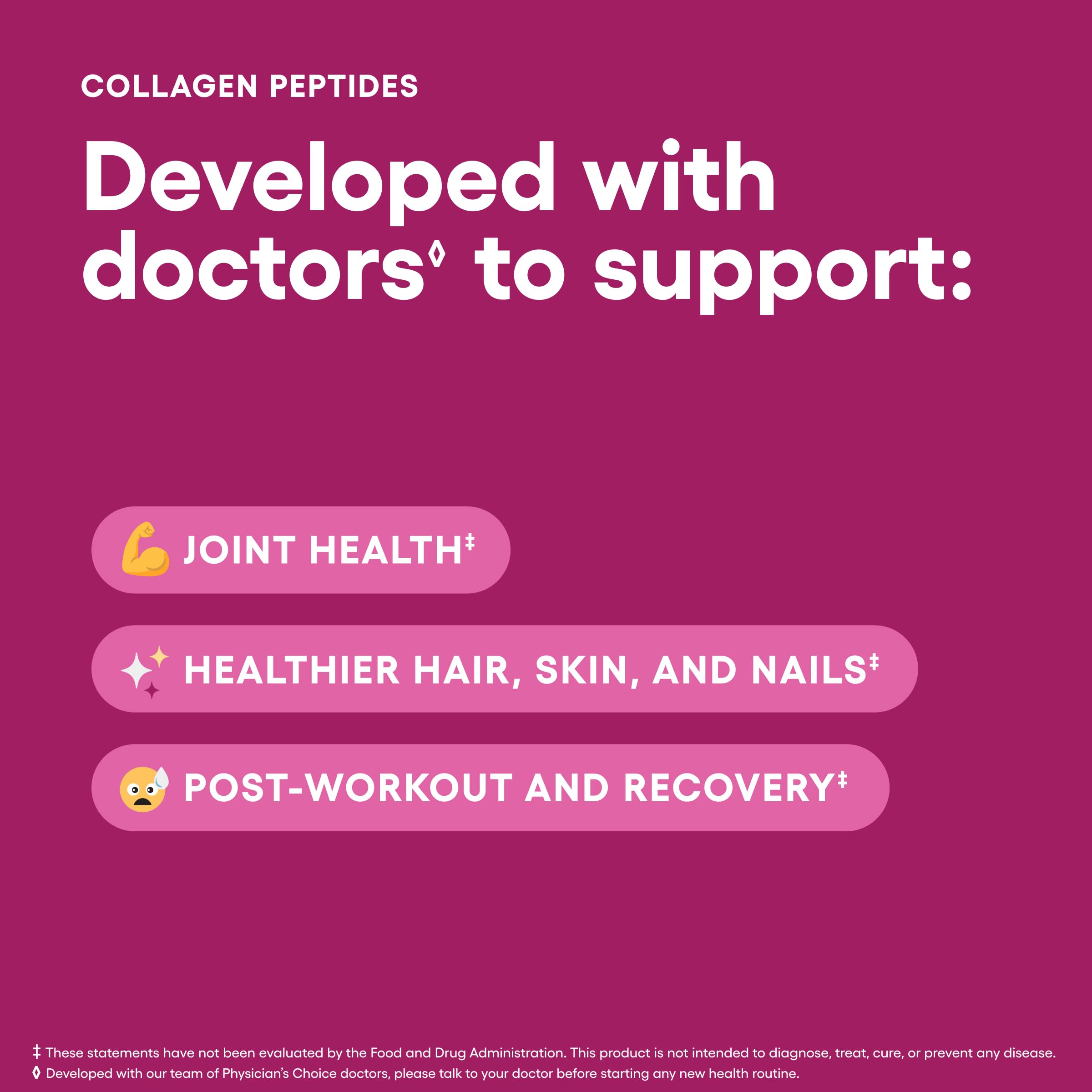 Collagen powder supporting hair, skin, and nails.