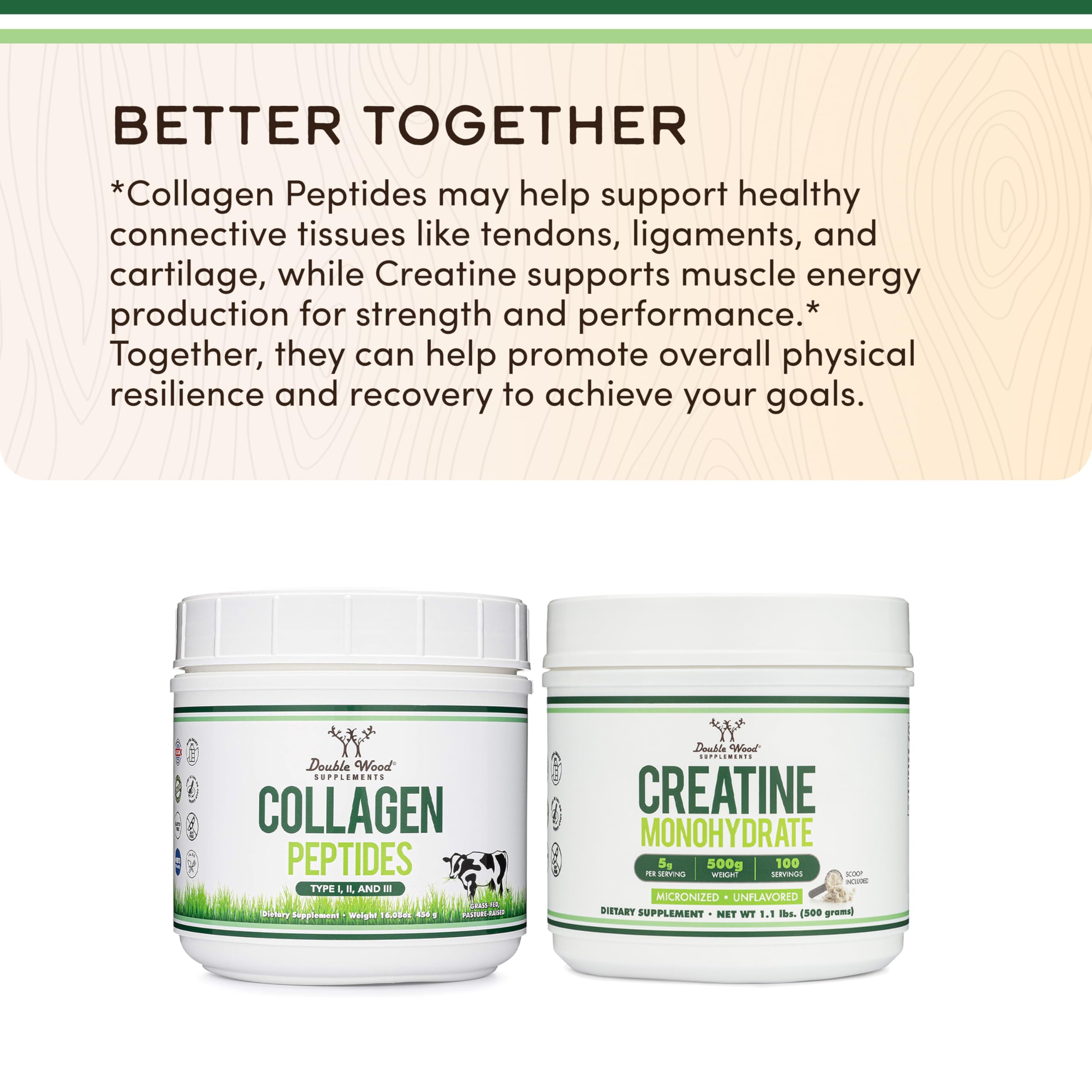 Close-up of product label with multi-type collagen information