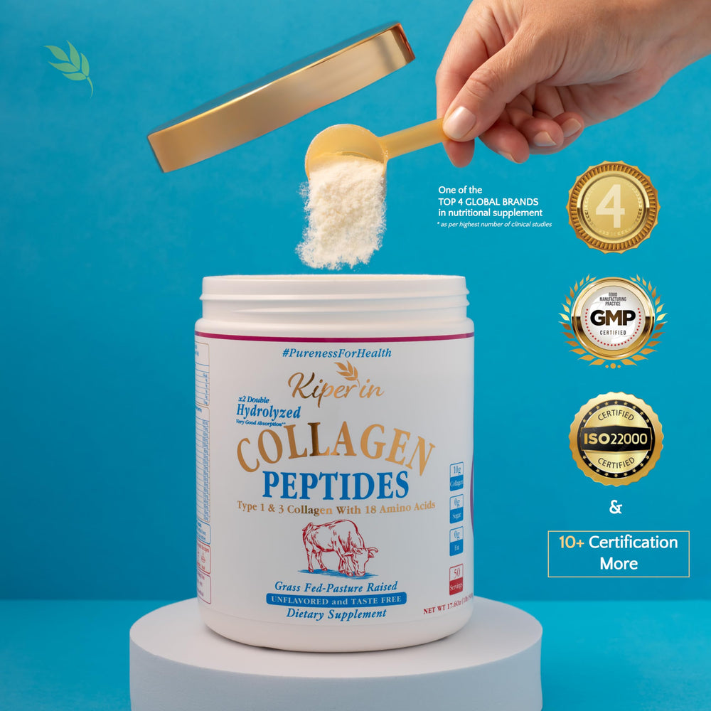 Type I & III collagen icons indicating hydrolyzed peptides