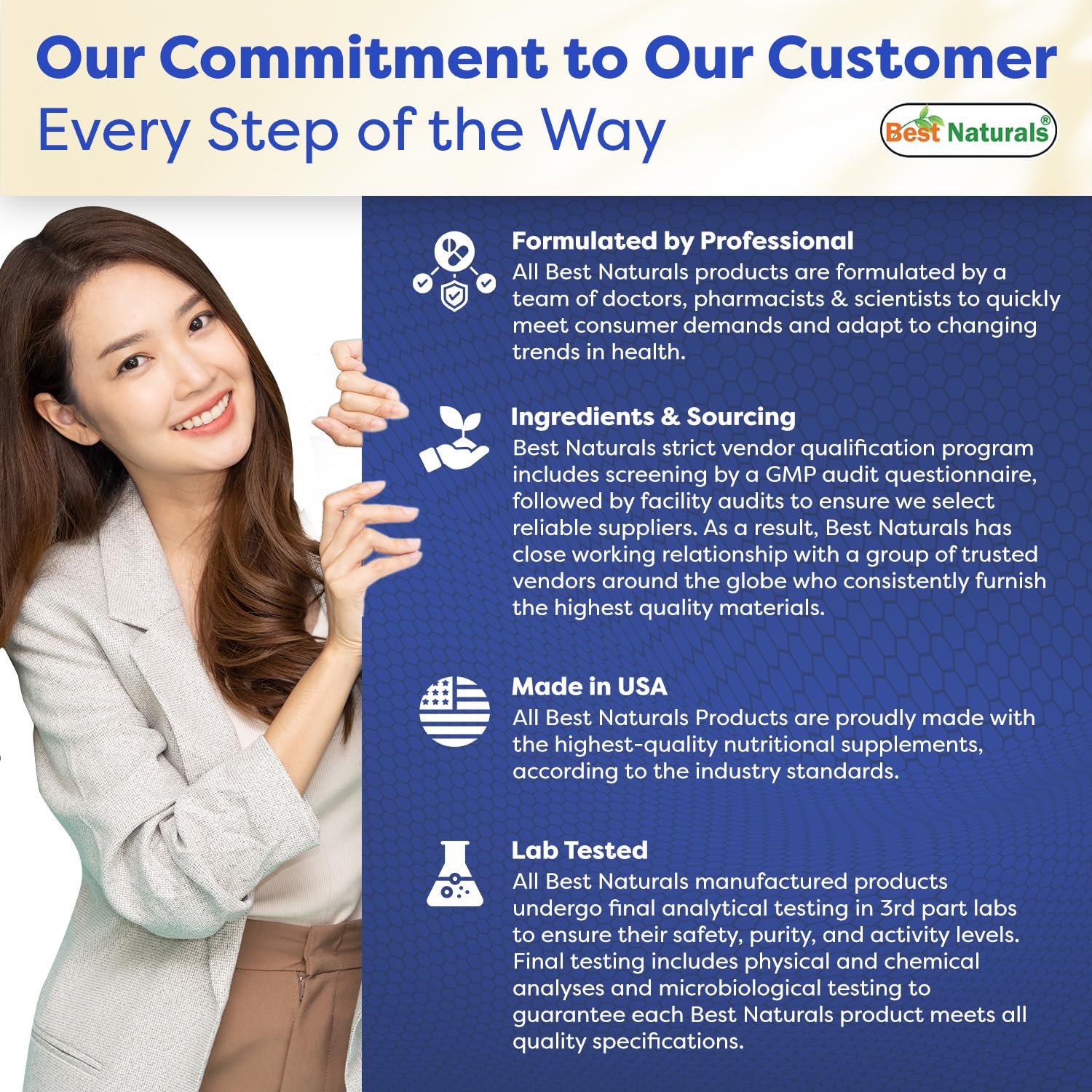 Product manufactured in USA in GMP compliant, FDA registered facility