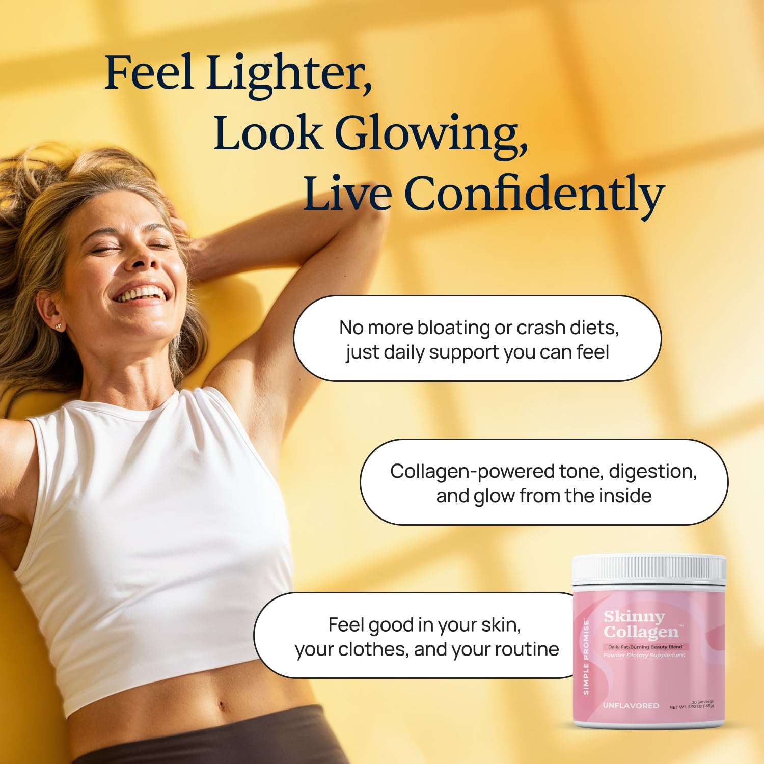 Collagen powder with one daily scoop usage.