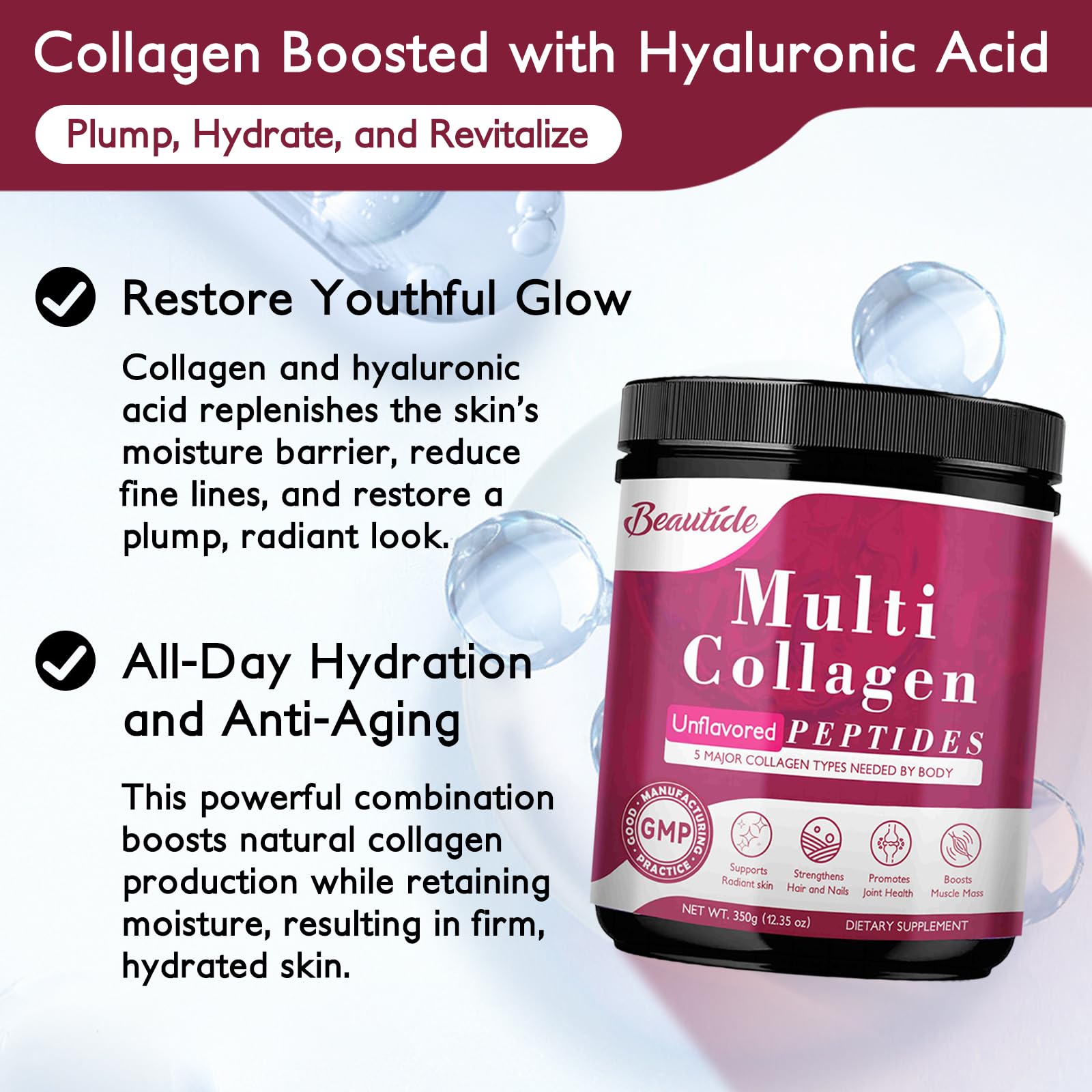 Collagen powder dissolving in a beverage