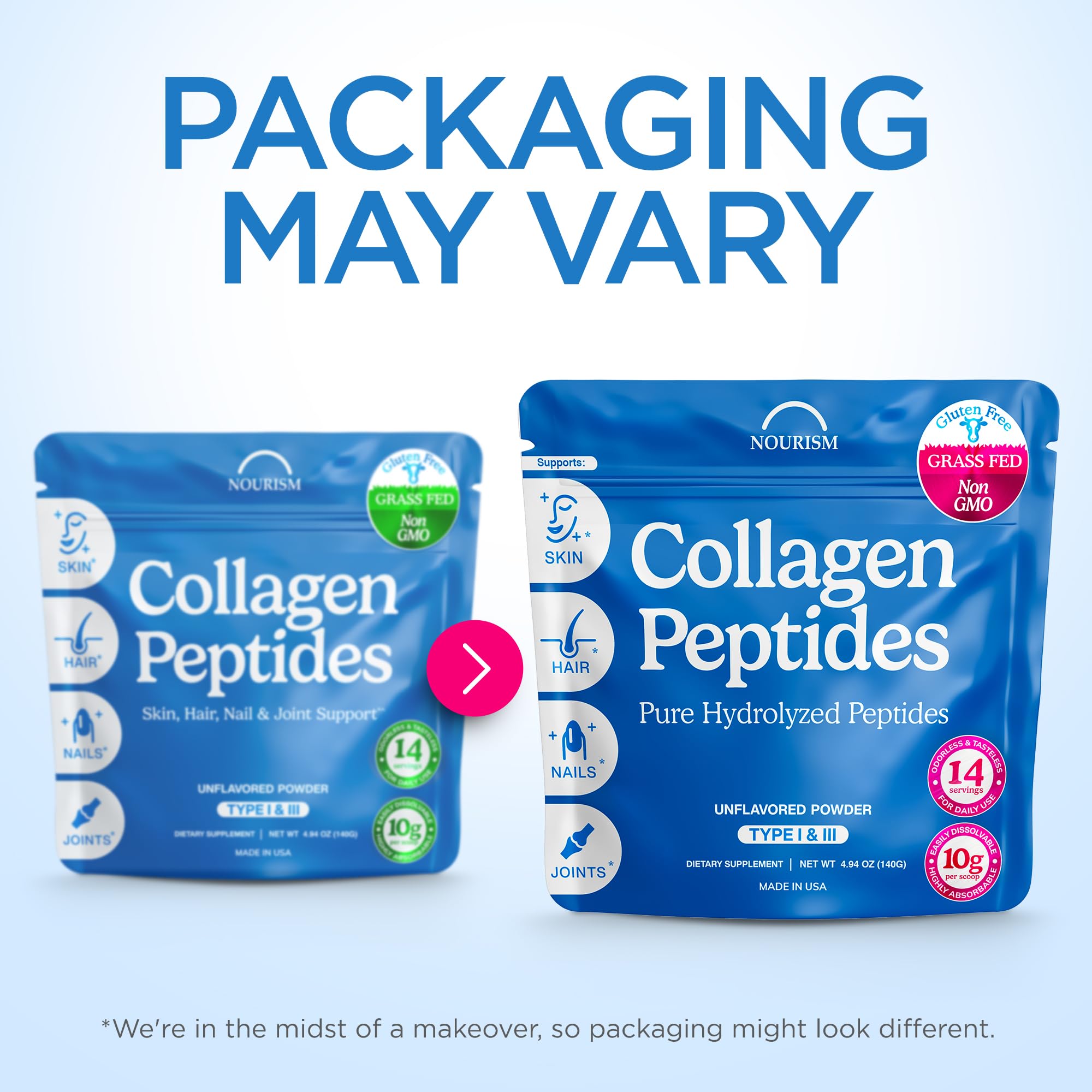 Unflavored collagen powder easy to mix into drinks